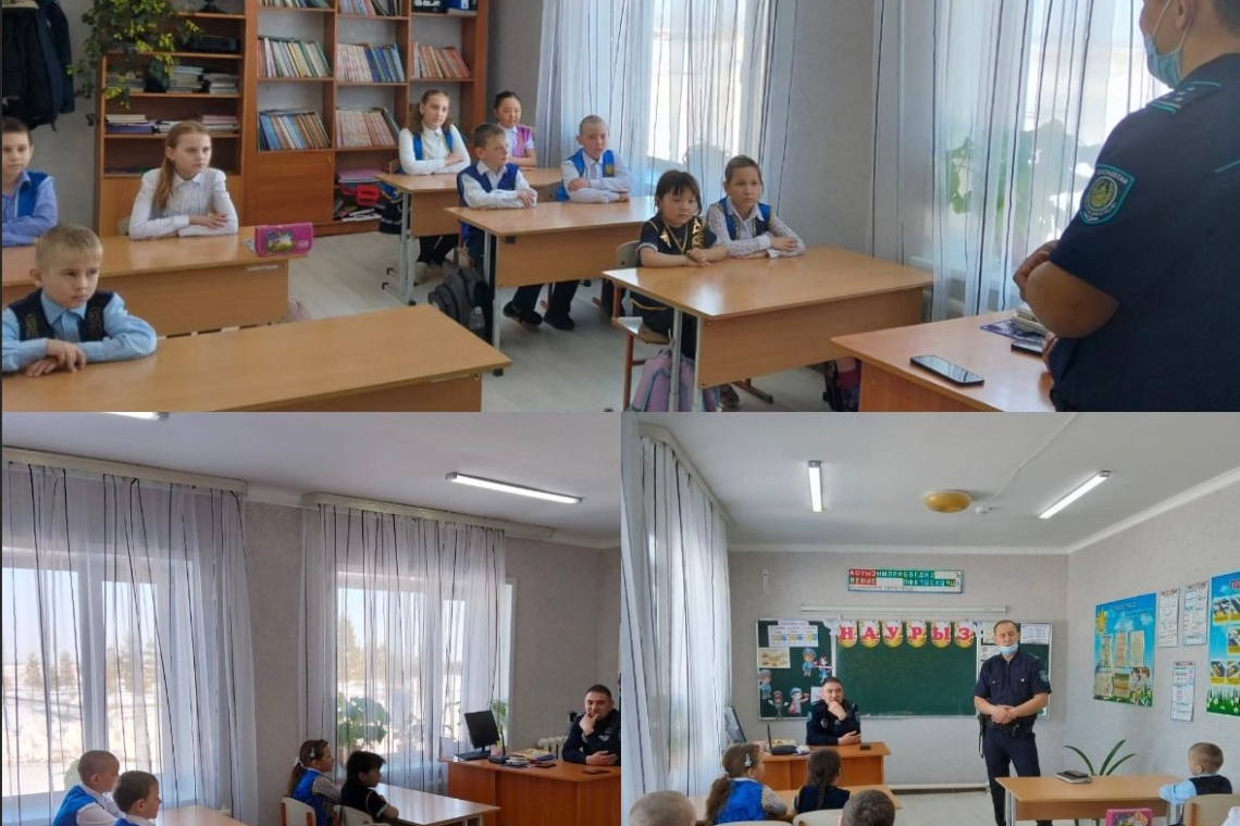 16 марта 2026 года в КГУ «Ивановская начальная школа отдела образования Мендыкаринского района" УИП ГЮП ООБ ОП Мендыкаринского района старшим лейтенантом полиции Испуловым С.Е., УИП ООБ ОП Мендыкаринского района старшим лейтенантом полиции Баймановым Ж.С.